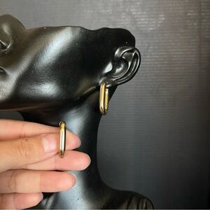 Madewell chunky statement oval hoop gold tone earrings